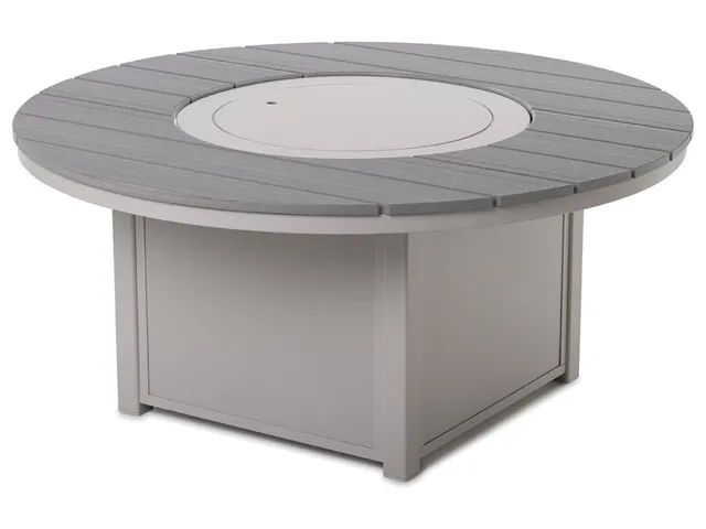 54" Rd. Rustic Polymer Top Fire Table - Alternative View