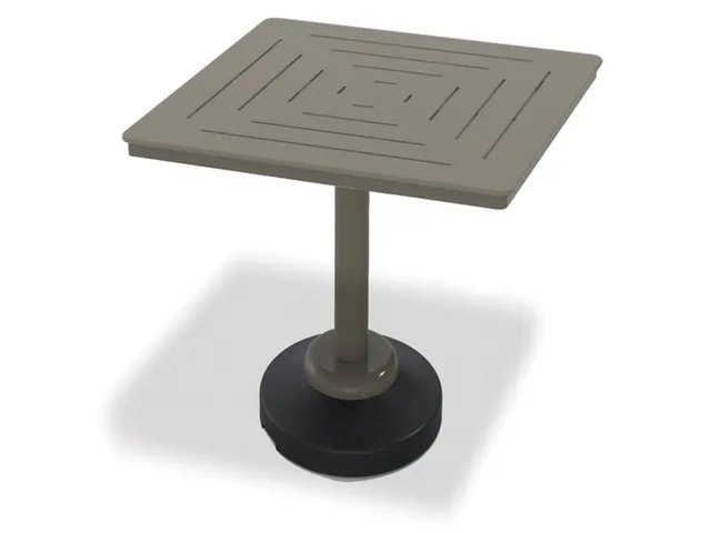 36" Square Bar Height 80 lb Pedestal Table w/ hole