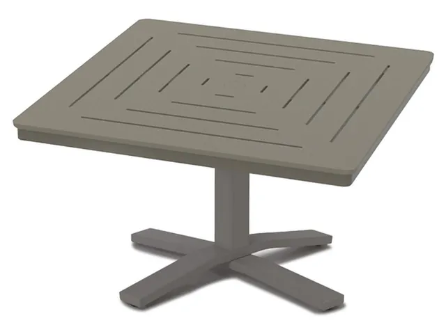 36" Square End Table Height Pedestal Table w/ hole