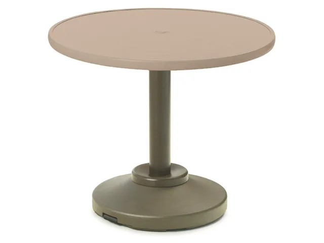 30" Round Dining Height 80 lb Pedestal Table w/ hole