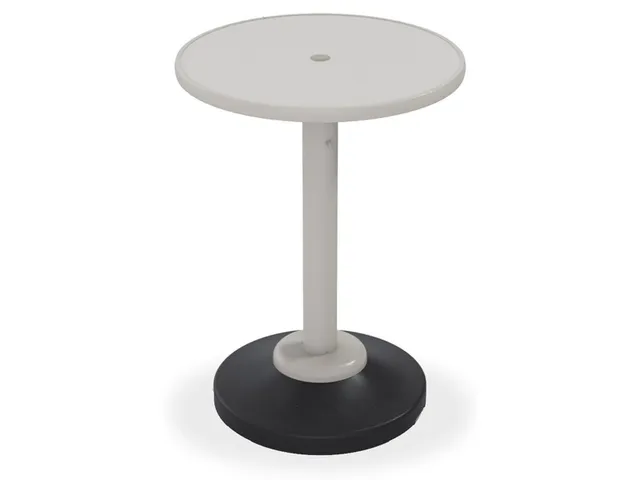30" Round Bar Height 80 lb Pedestal Table w/ hole