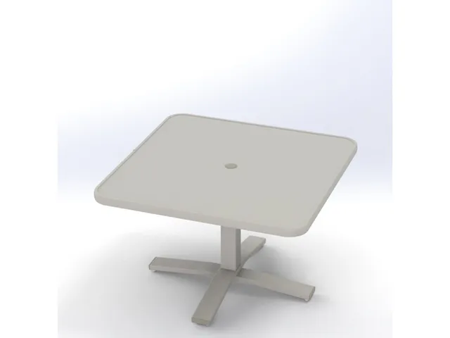 36" Square End Table Height Pedestal Table w/ hole