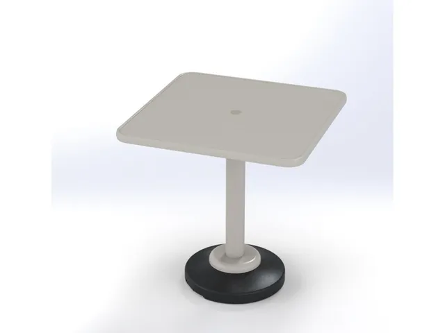 36" Square Balcony Height 80 lb Pedestal Table w/ hole