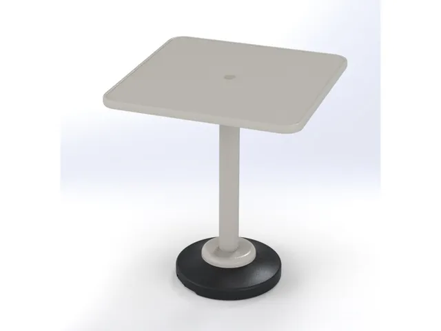 36" Square Bar Height 80 lb Pedestal Table w/ hole