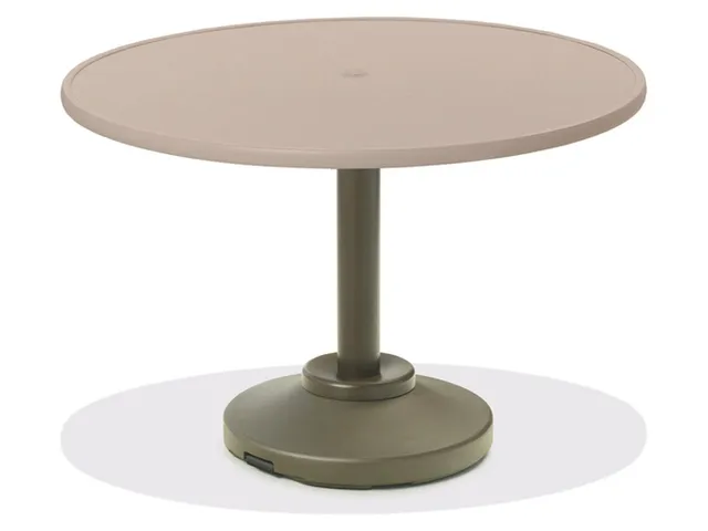 48" Round Dining Height 120 lb Pedestal Table w/ hole