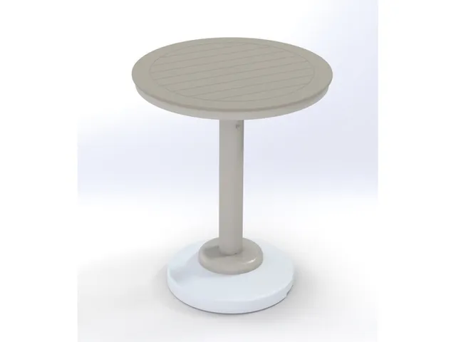 30" Round Bar Height 80 lb Pedestal Table w/ hole
