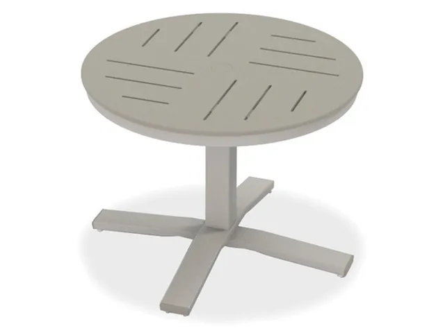 30" Round End Table Height Pedestal Table w/ hole