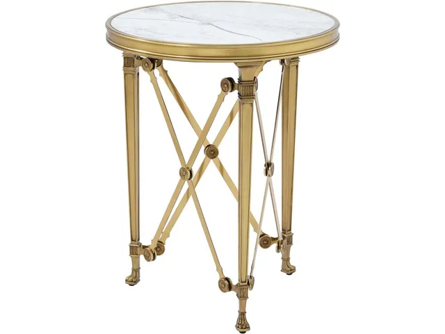 Spencer London Small Round Brass Side Table
