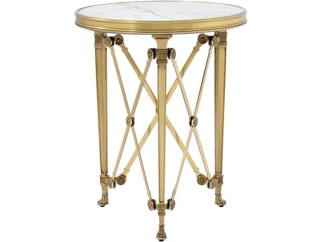 Spencer London Small Round Brass Side Table - Alternative View