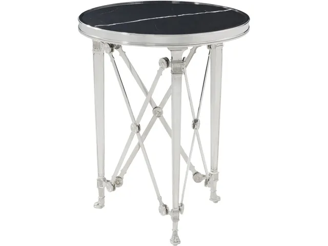 Spencer London Small Round Nickel Side Table