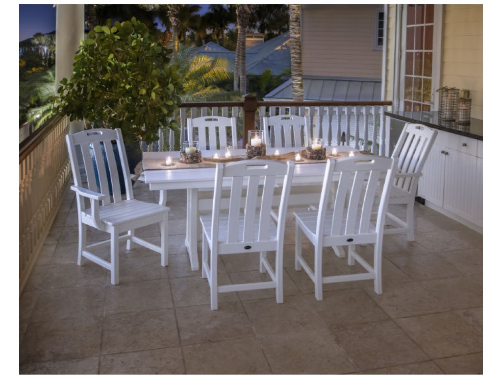Yacht Club 7-Piece Farmhouse Trestle Dining Set - image 1