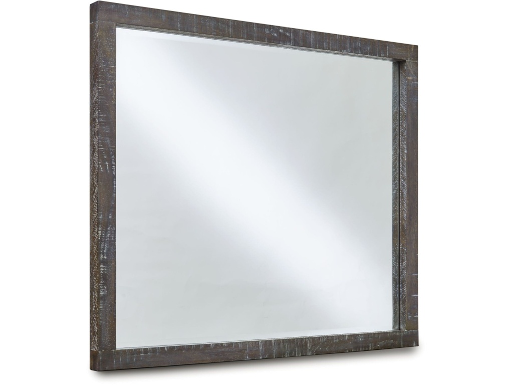 Townsend Solid Wood Beveled Glass Mirror in Gunmetal - image 1