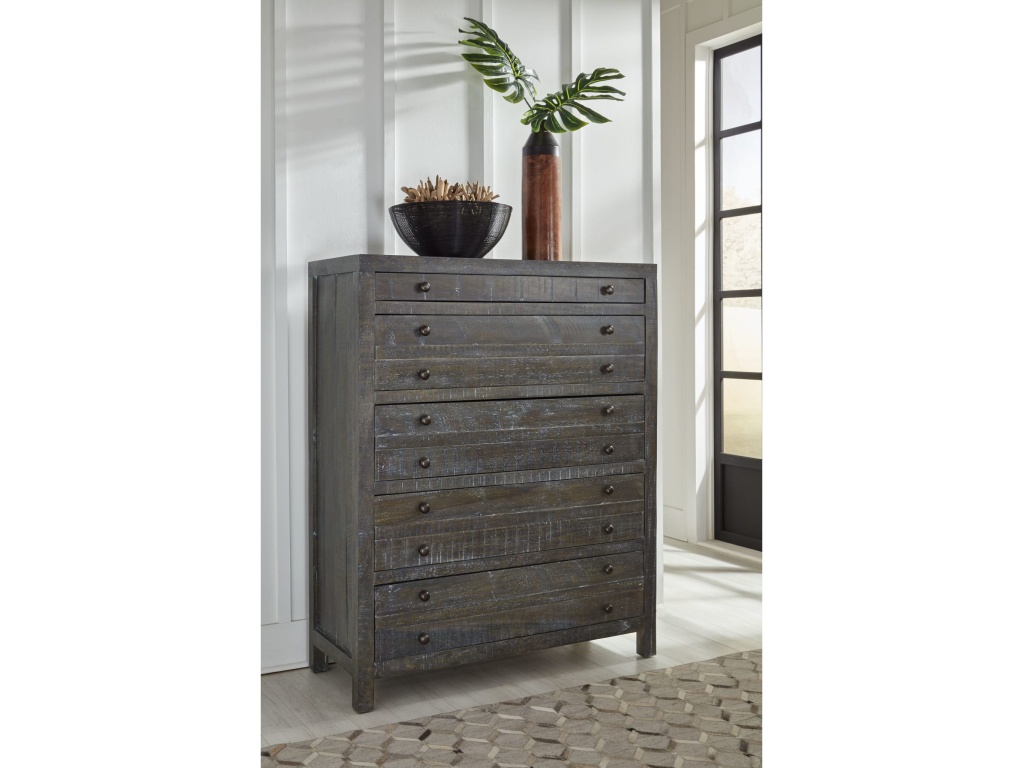 Townsend Solid Wood Five Drawer Chest in Gunmetal (2024) - image 3