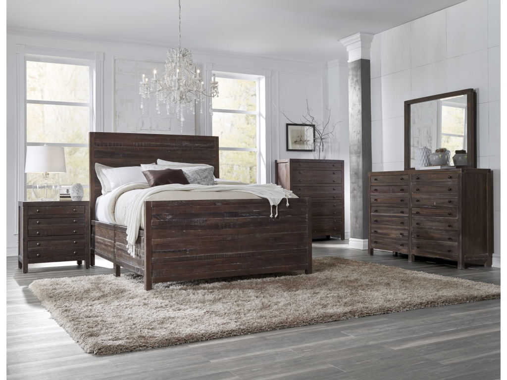 Townsend Solid Wood Panel Bed in Java - main image
