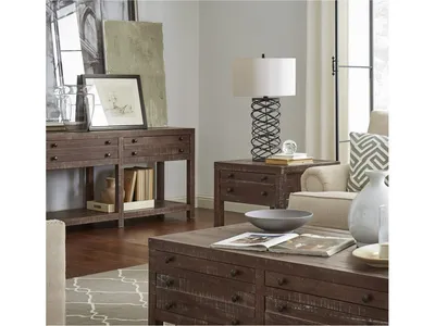 Townsend Solid Wood Side Table in Java - Alternative View
