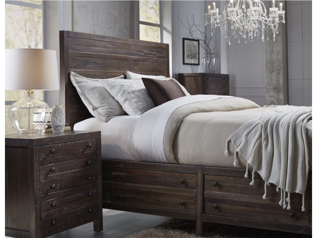 Townsend Solid Wood Storage Bed in Java - image 1