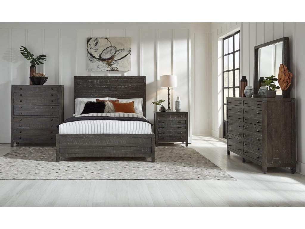 Townsend Solid Wood Three Drawer Nighstand in Gunmetal - image 1