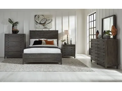 Townsend Solid Wood Three Drawer Nighstand in Gunmetal