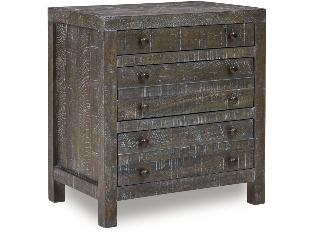Townsend Solid Wood Three Drawer Nighstand in Gunmetal - image 2