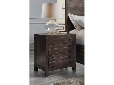 Townsend Three Drawer Solid Wood Nightstand in Java