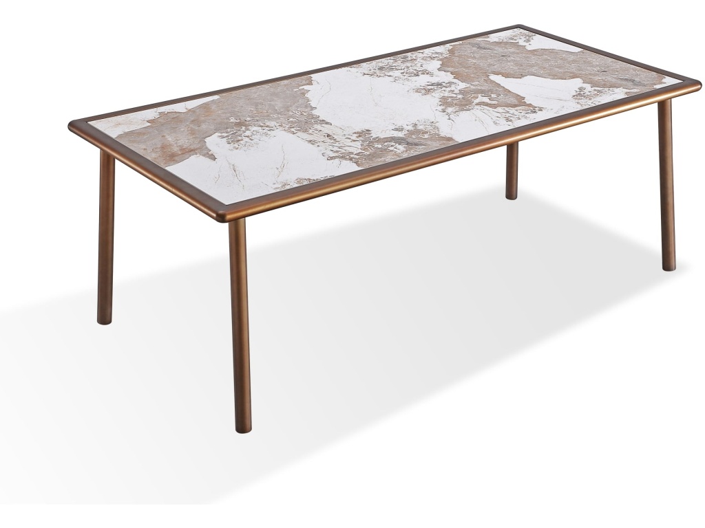 Tulum Stone Top Dining Table with Bronze Metal Base - image 6