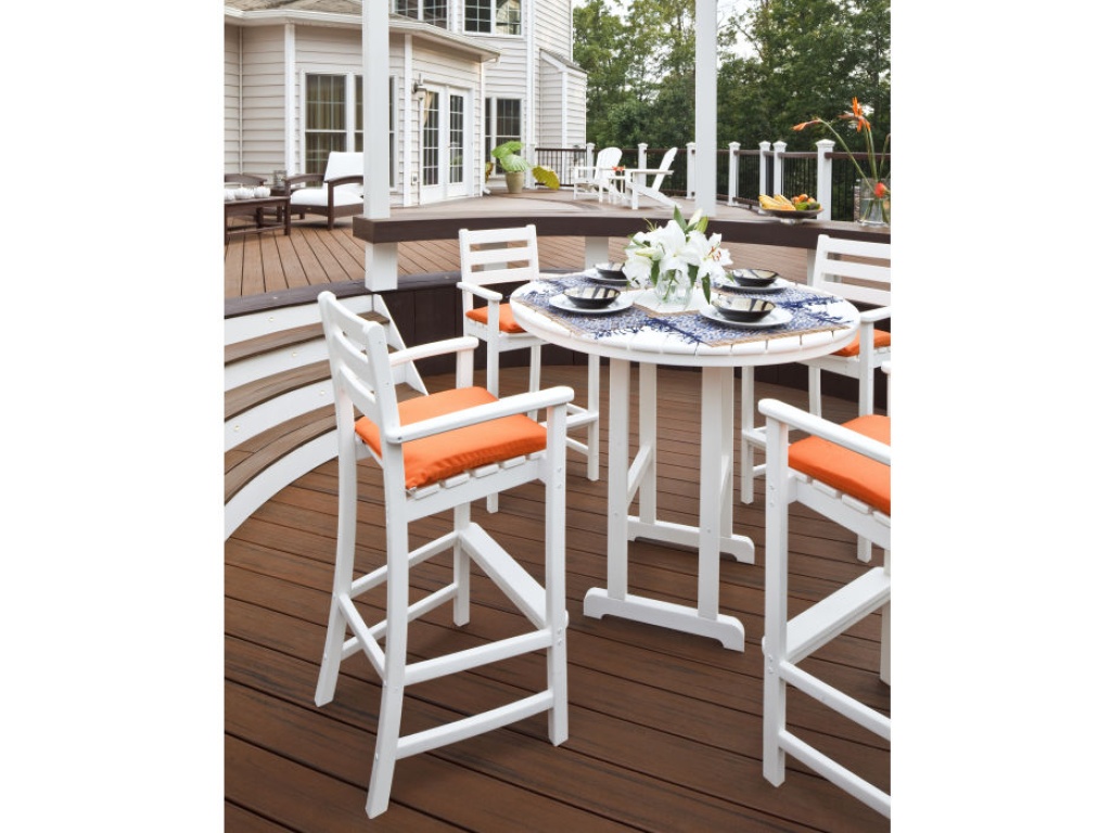 Trex Outdoor Furniture Monterey Bay 5-Piece Round Bar Set Bar & Counter Set, alternate view 5
