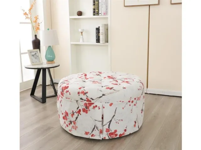 Ivory Accent Cocktail Ottoman