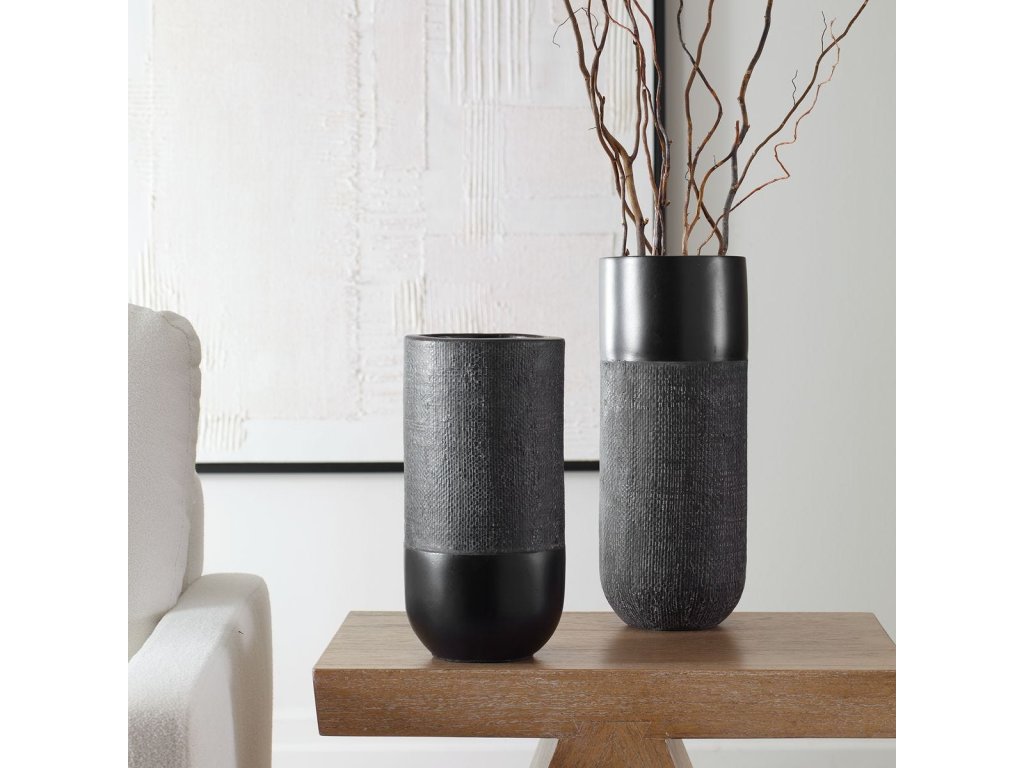 Woven Shadow Vases, S/2 - image 1