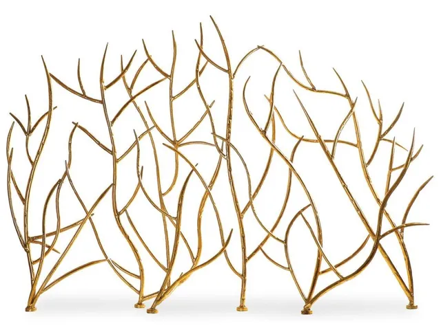Gold Branches Decorative Fireplace Screen