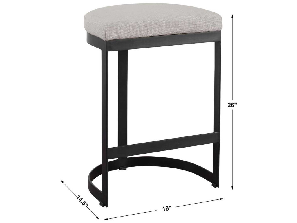 Ivanna Counter Stool, Black - Beige - image 5