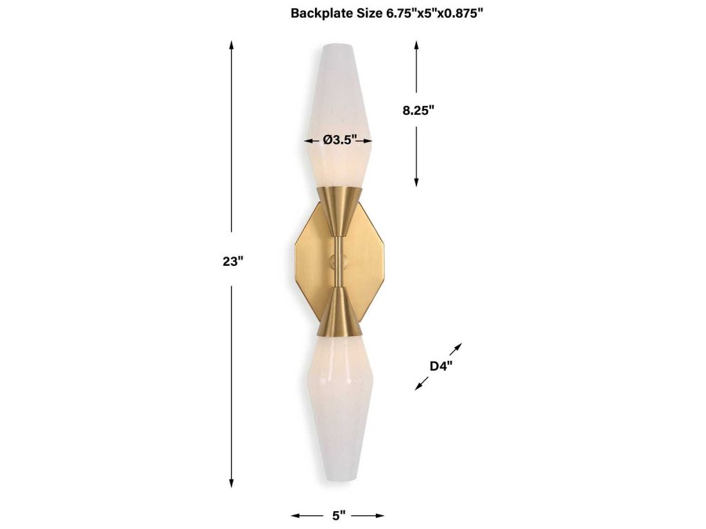 Agapanthus, 2 Lt Sconce - Brass - image 6