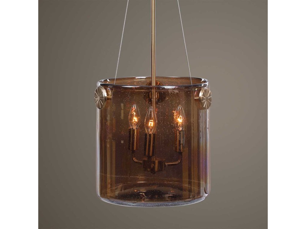 Golden Iridescent Pendant, 3 Lt Pendant - image 1