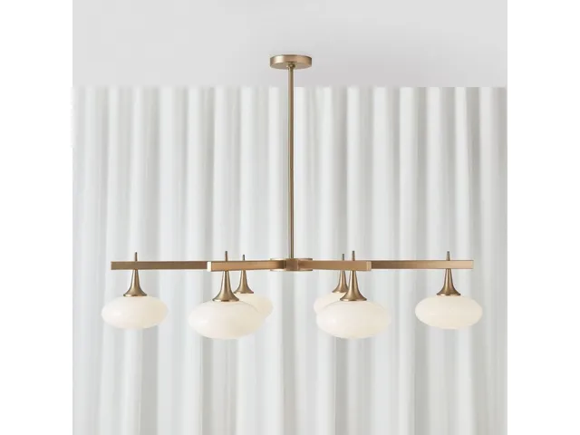Suspension, 6 Lt Chandelier - Rich Brass