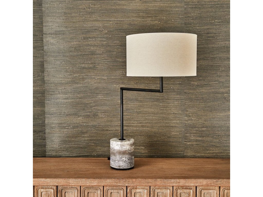 Pivot Table Lamp - Travertine/Bronze - image 2