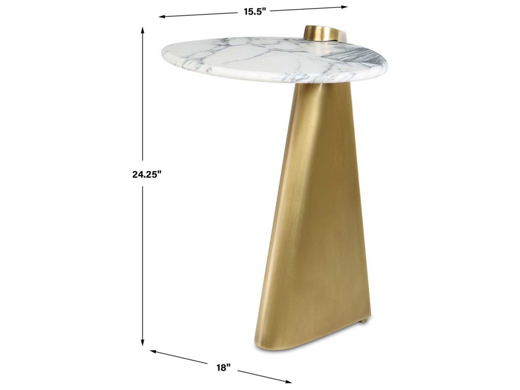 Strum Accent Table - Arabescato Marble - image 8