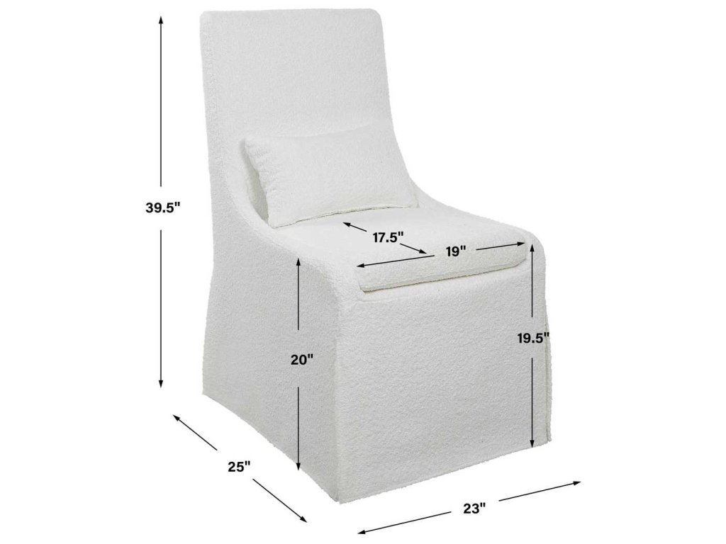 Coley Armless Chair, White - image 7
