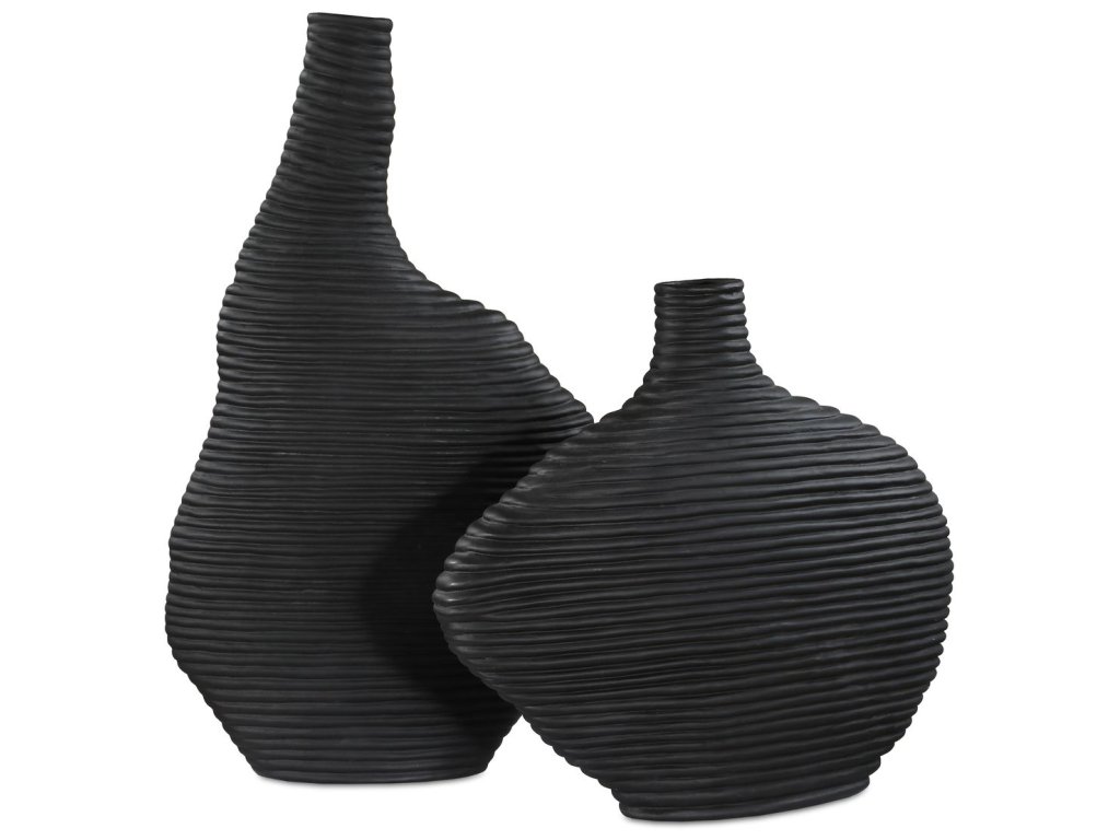 Duostacked Vases, Black, S/2 - main image