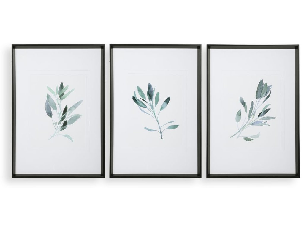 Simple Sage Framed Prints, S/3 - main image