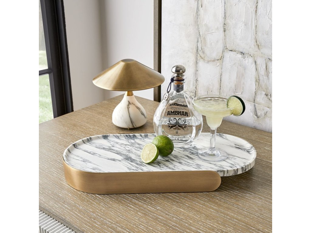 Lozenge Tray - Arabescato Marble - image 1