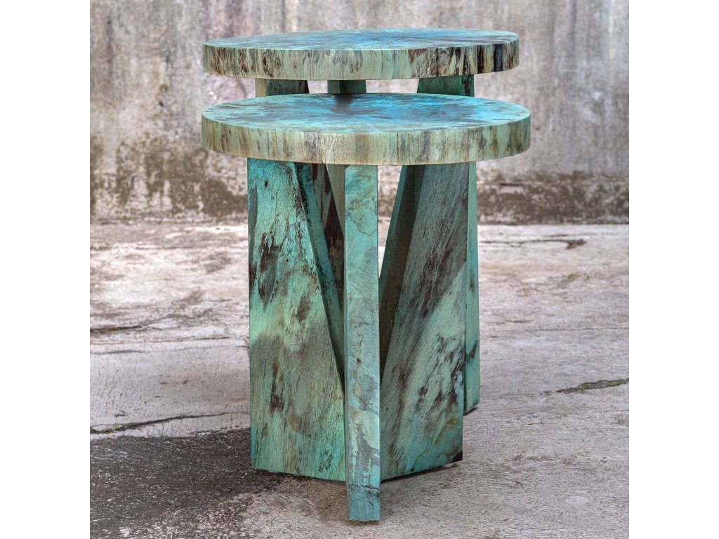 Nadette Nesting Tables, Blue, S/2 - image 2