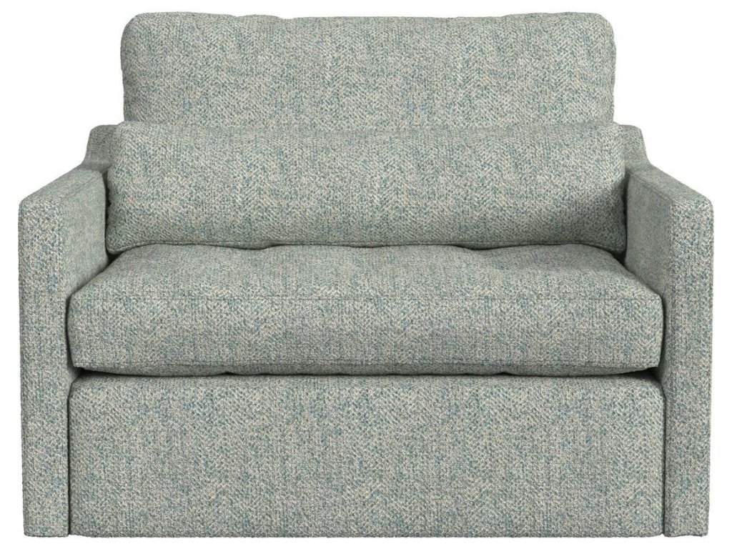 Slope Tufted Swivel Chair-And-A-Half - Tweedy Bird Sky - main image