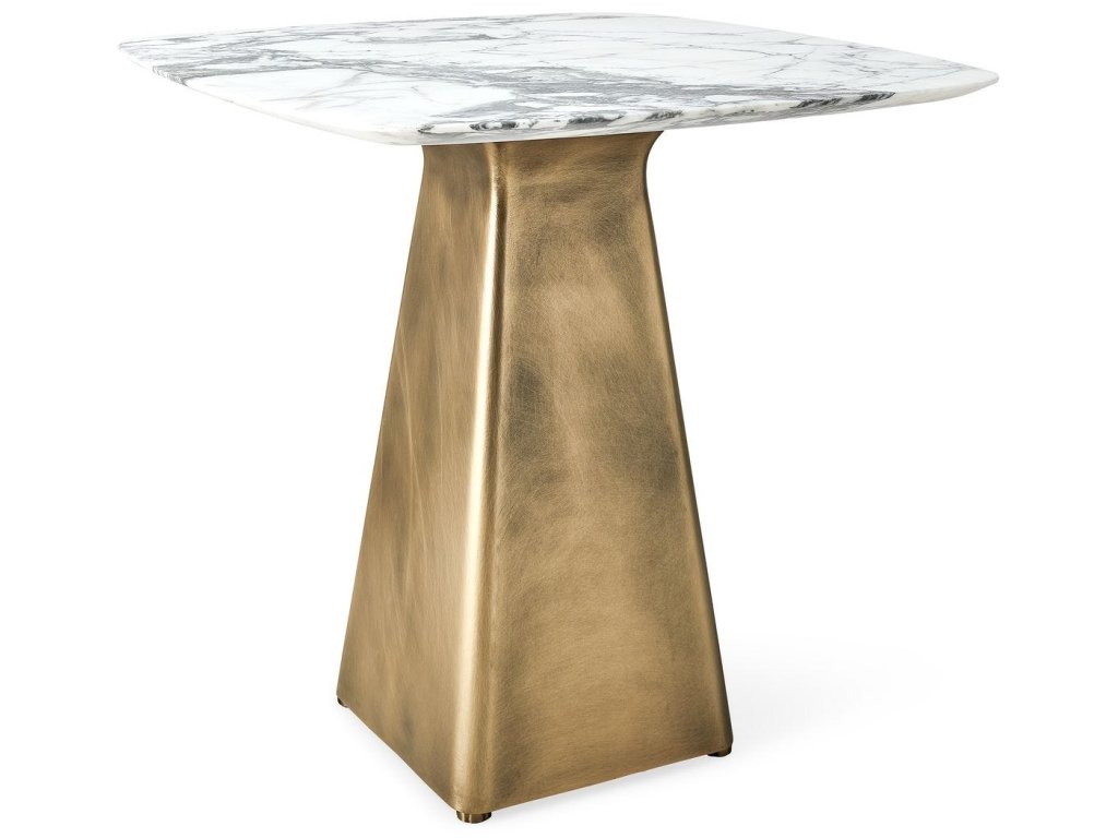 Equilateral Side Table - Arabescato/Brass, 2 Cartons - image 3