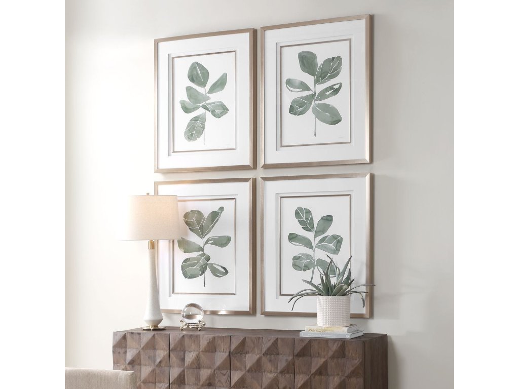 Fiddle Head Leaf Framed Prints, S/4 - image 2