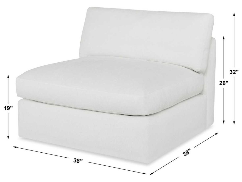 Slope Sofa, Armless - Alabaster Chenille - image 9