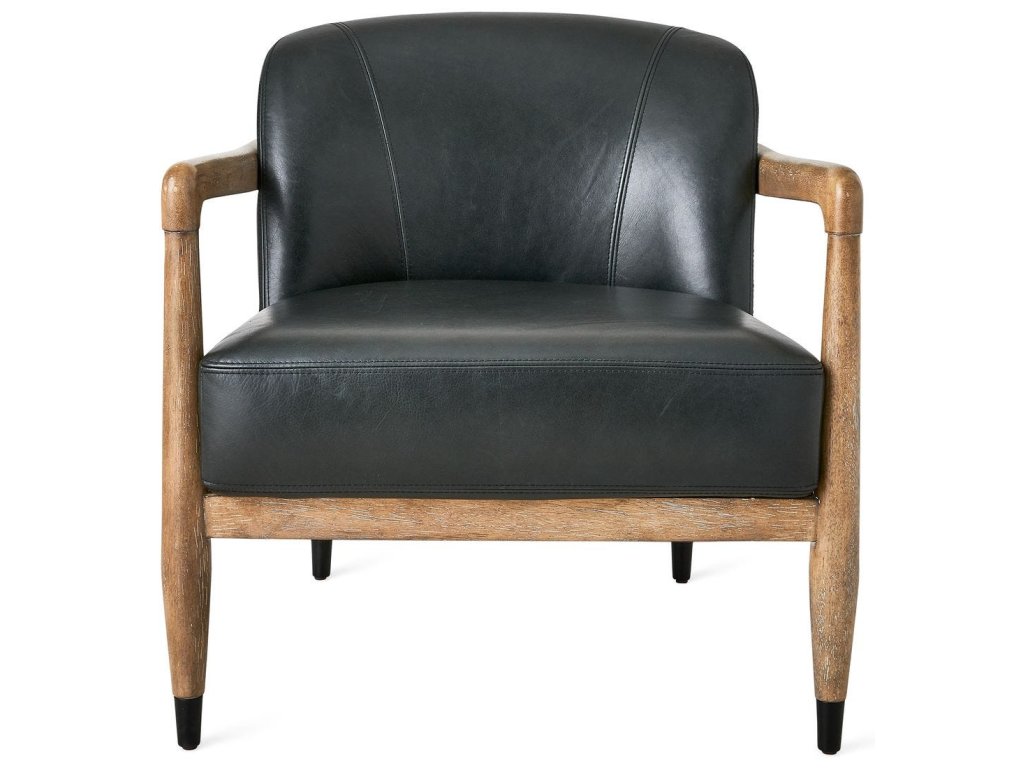 June Accent Chair - Black Leather - image 2