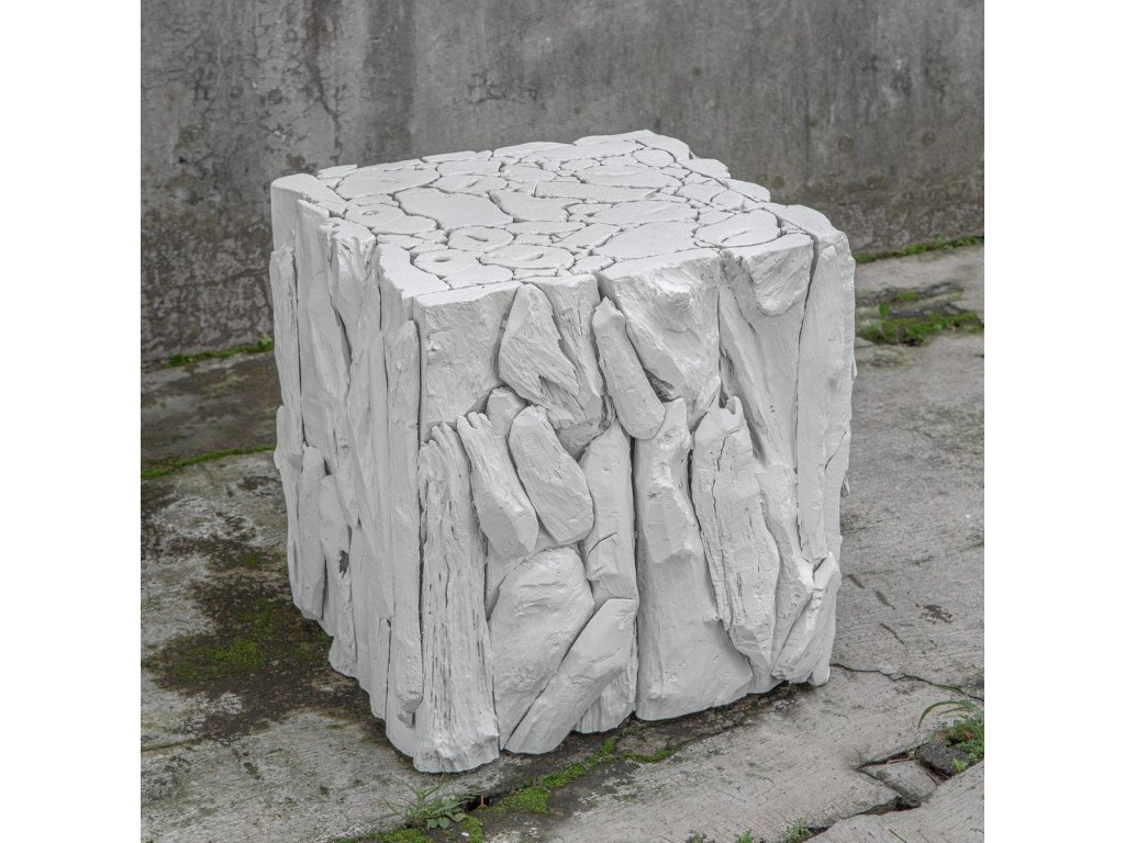 Teak Root Bunching Cube, White - image 4