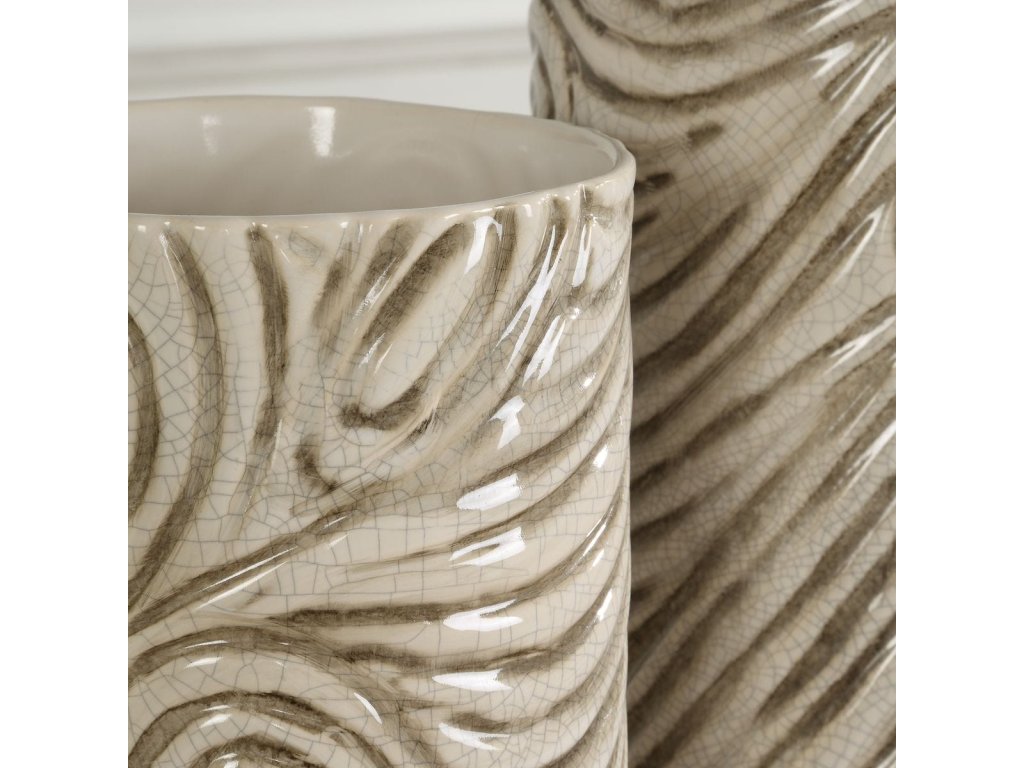 Timber Swirl Vases, S/2 - image 2