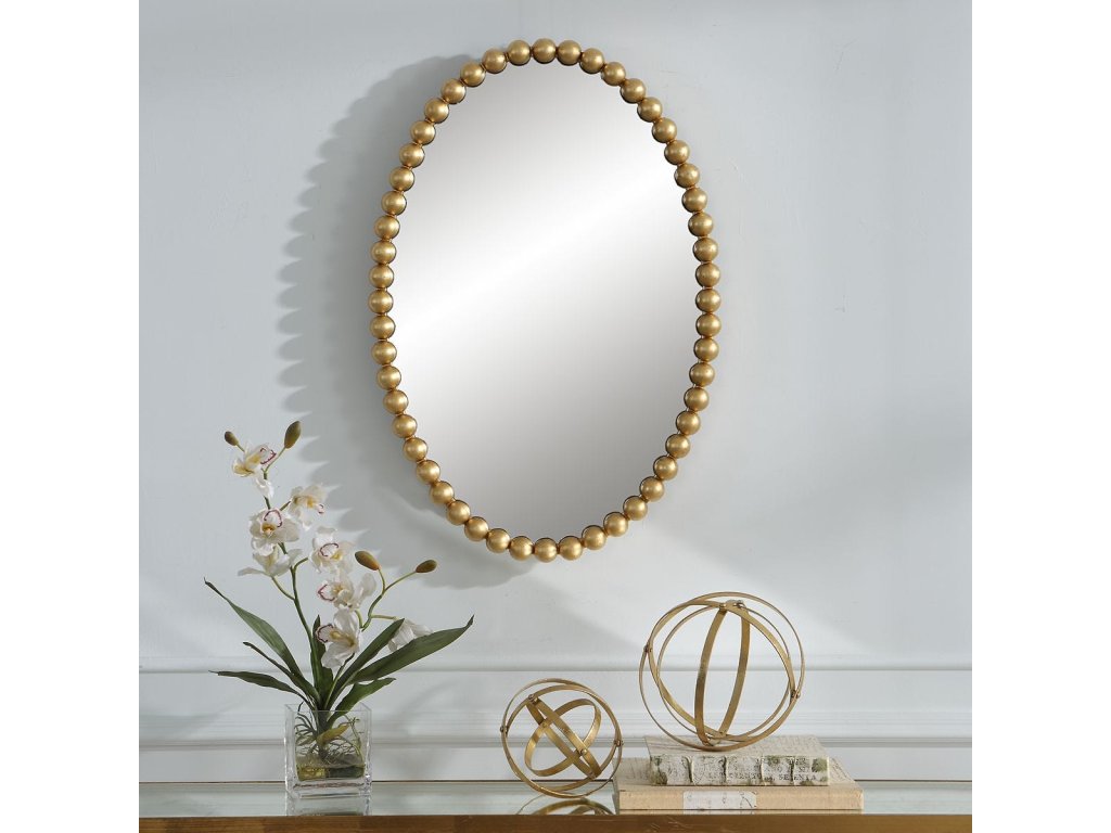 Serna Oval Mirror, Gold - image 1