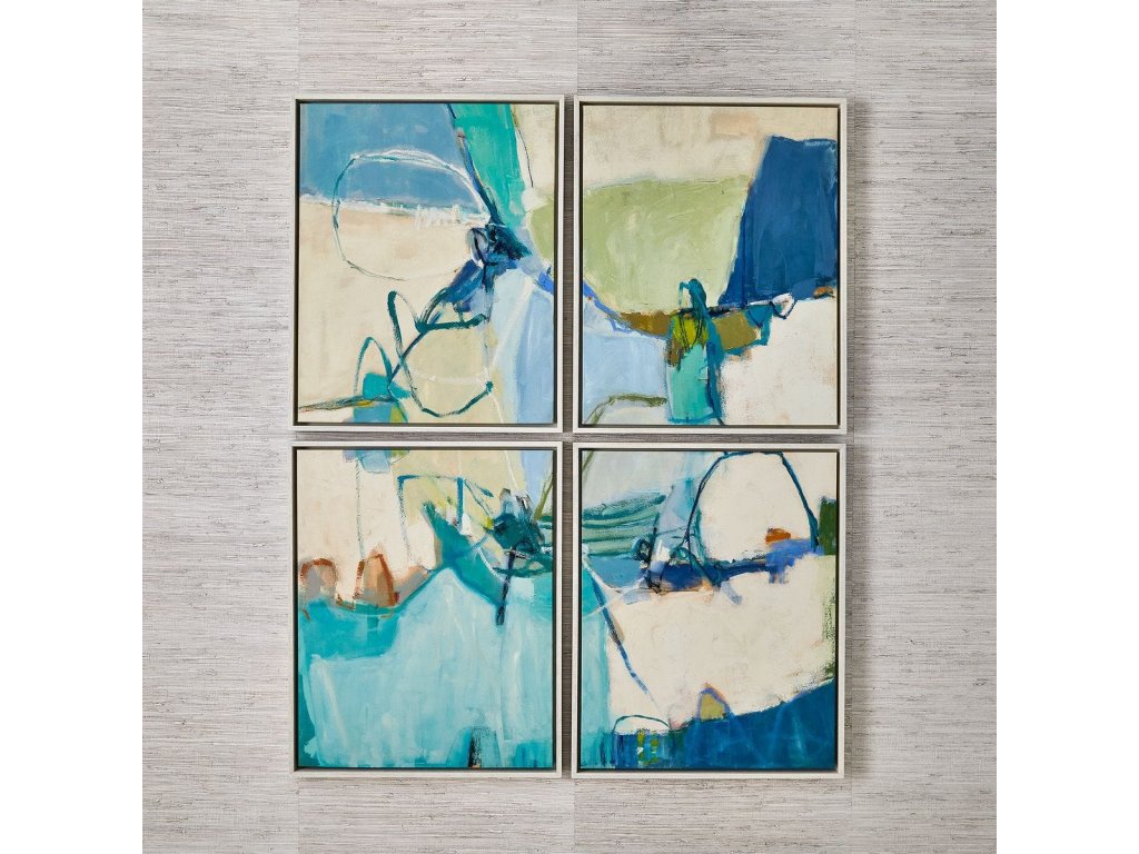Cool Outlook Framed Canvases, S/4 - image 1