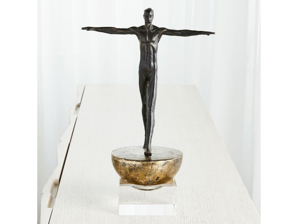 Man Finding Balance Sculpture - image 1